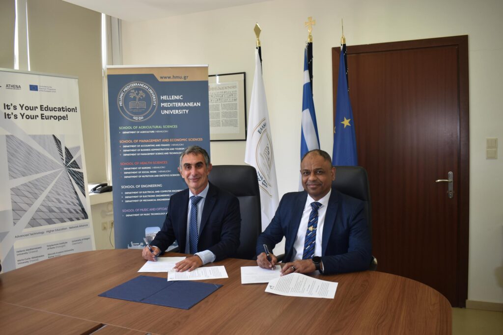 The Rector of HMU, Prof. N.  Katsarakis and the President of the NRC of Egypt, Prof. H. Darwish, signed MoU on research and innovation on Thursday, July 27, 2023 between (HMU) and the NRC of Egypt. 