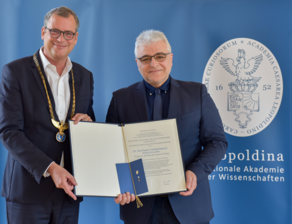 Nektarios Tavernarakis, Professor at the University of Crete's Medical School and Chairman of the Foundation for Research and Technology Hellas (FORTH), was elected Member of the European Academy of Sciences and the German National Academy of Sciences Leopoldina.